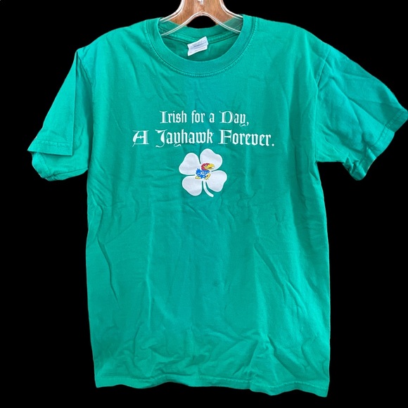 Gildan St. Patrick’s Day KU Jayhawk Unisex Shirt Size Small. - Picture 4 of 4